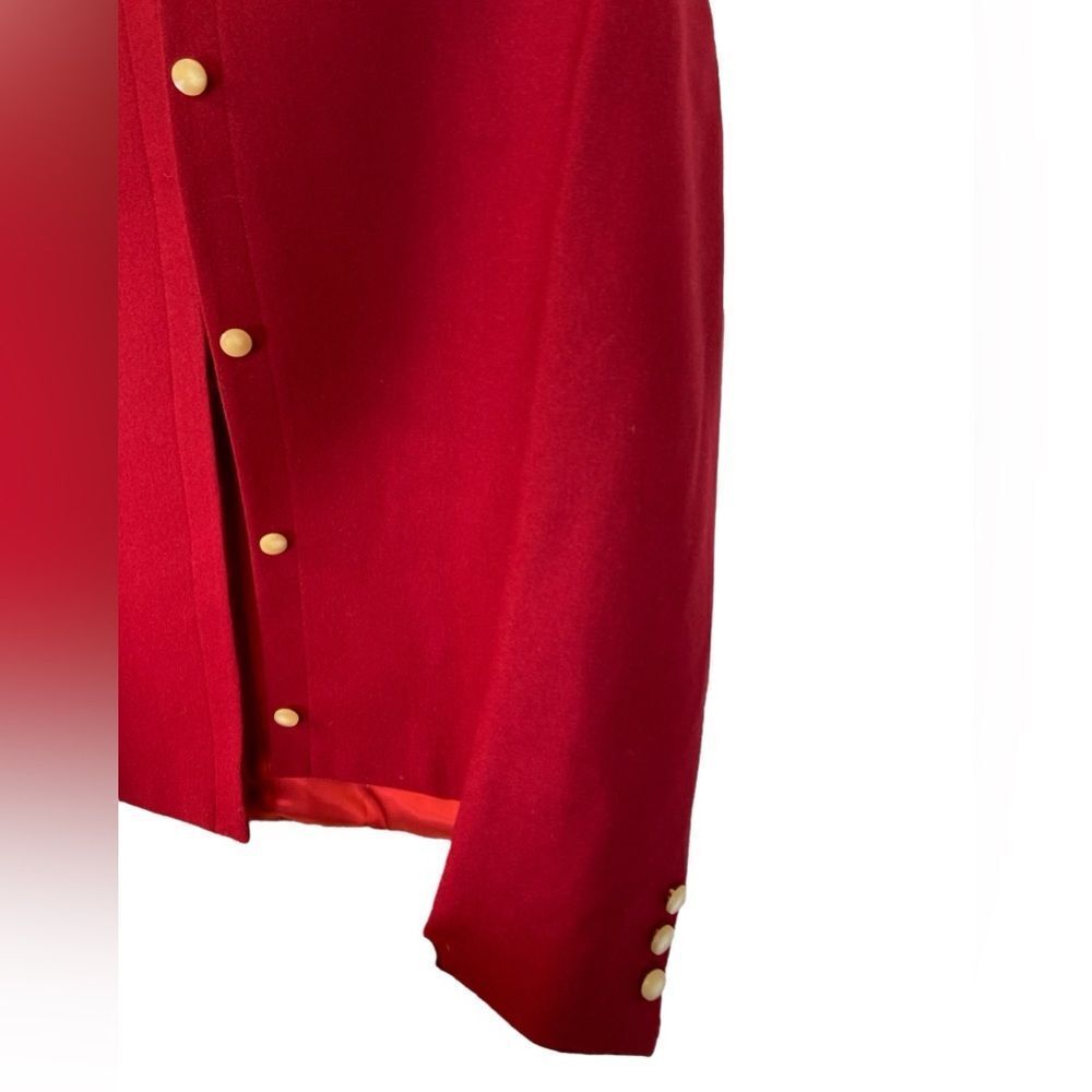 Vintage Robt Foxwood Red 100% Pure Wool Lined Jacket Blazer Size 14/16 - Picture 9 of 10